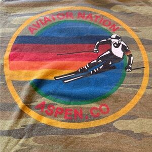 Aviator Nation Aspen Skier Tee - Camouflage and Multicolor